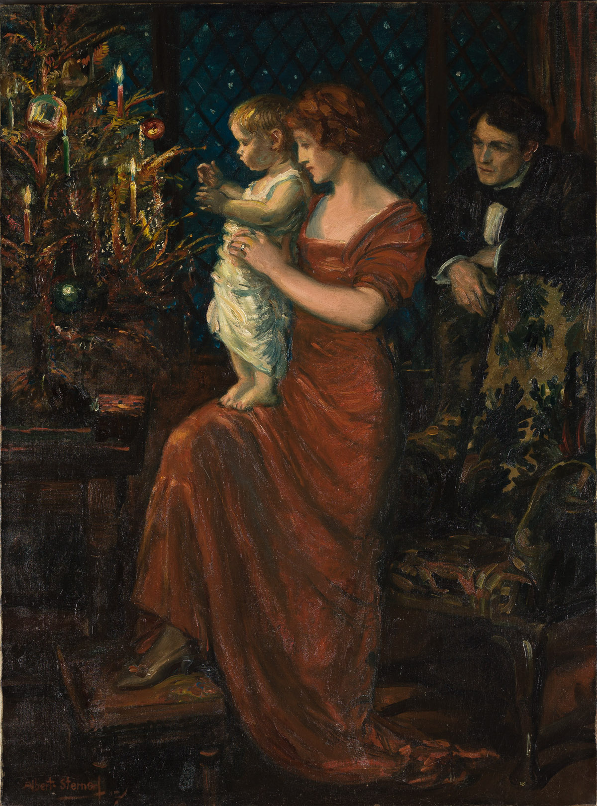 ALBERT STERNER (1863-1946) Babys First Christmas.